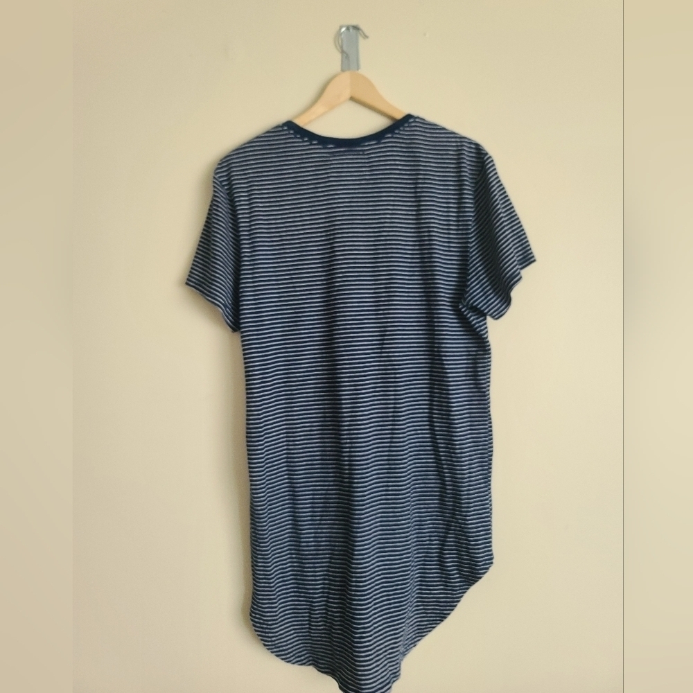 Reign +Storm blue and white stripped shirt dress size L - Picture 5 of 7
